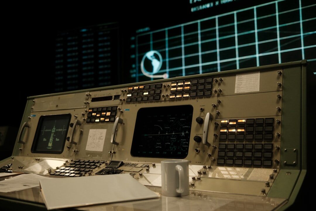 News studio control room with director calling camera shots